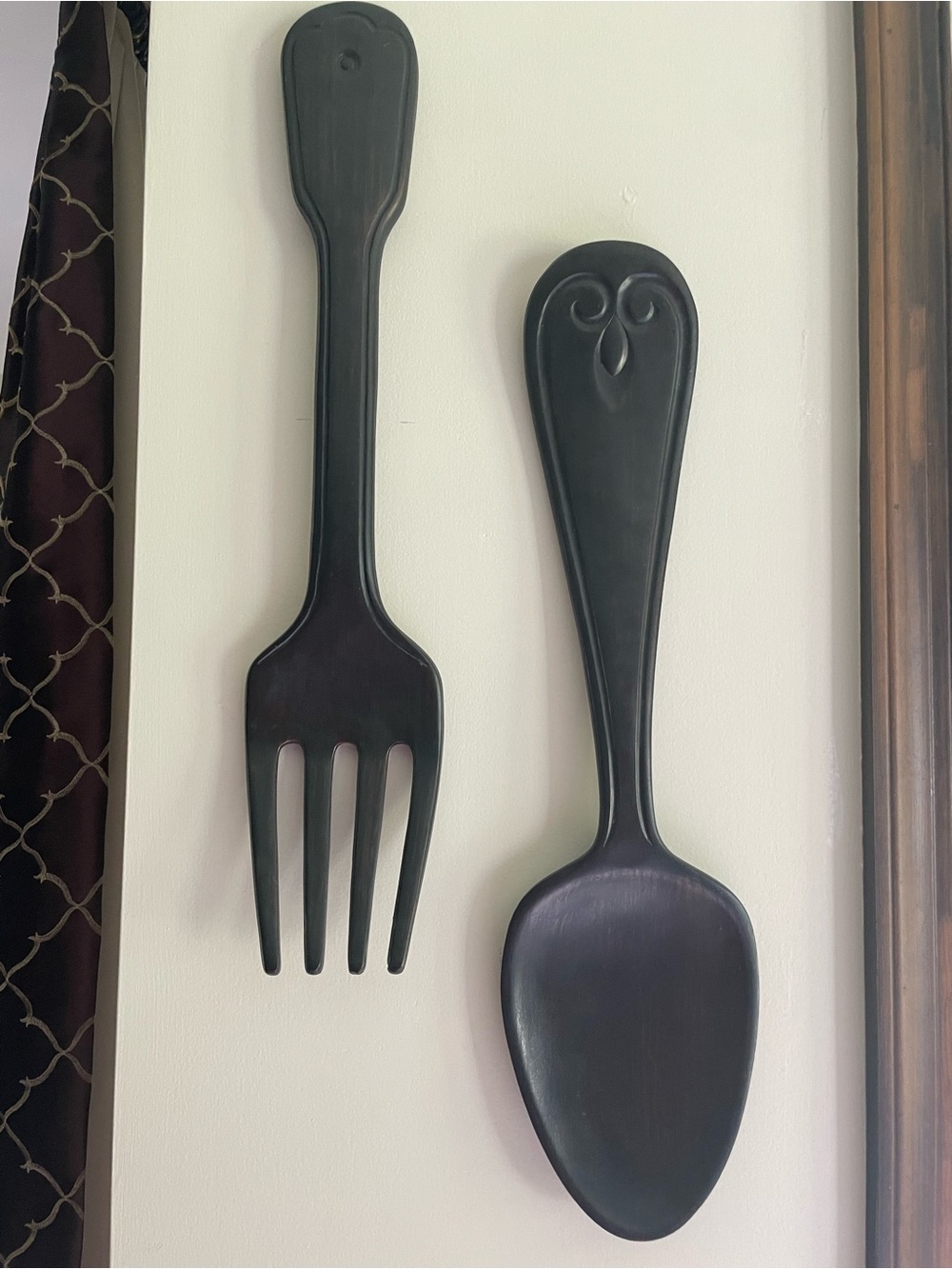 Decorative Black Wall Spoon and Fork Set